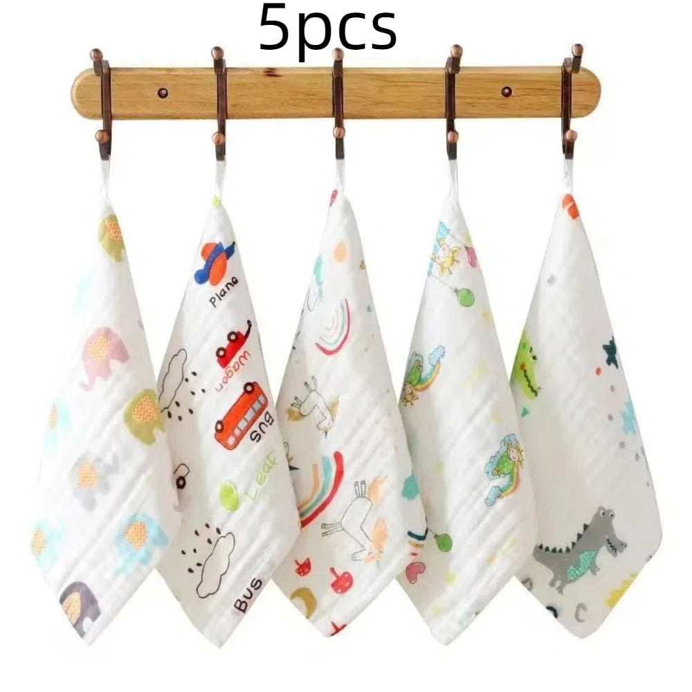 Random 5PCS Muslin Baby Towels Cotton