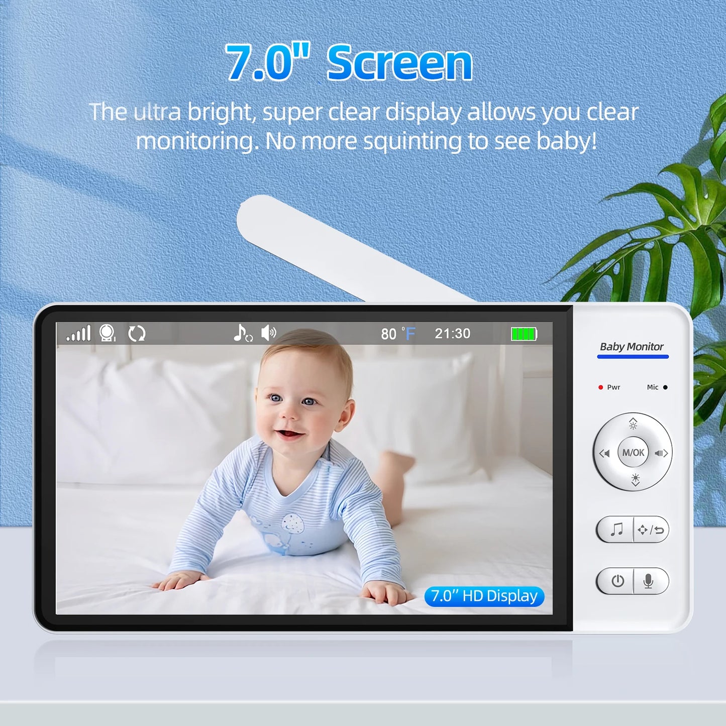 7" Screen Baby Monitor with Camera