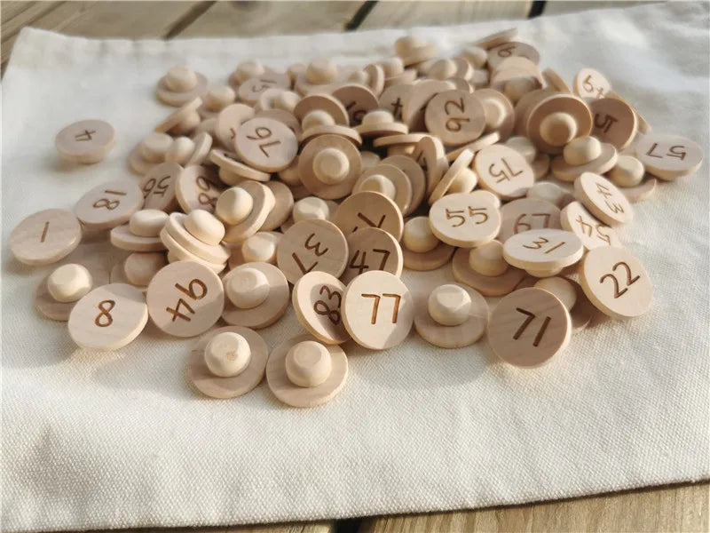 Montessori Wooden Tray with Felt Balls