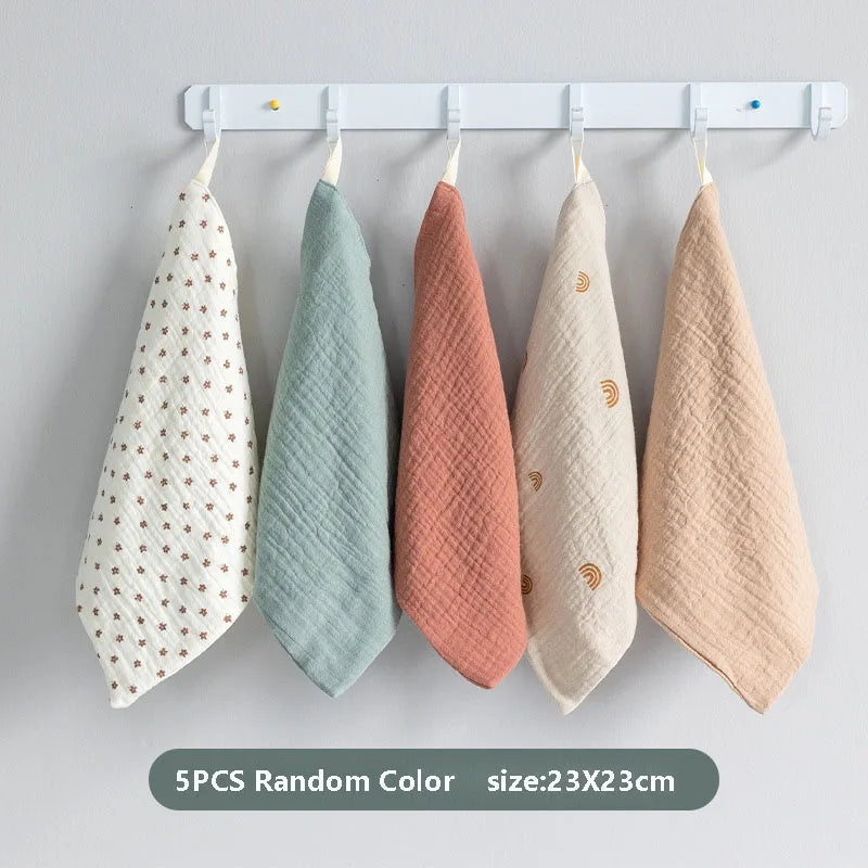 2/5PCS Muslin Newborn Baby Towels
