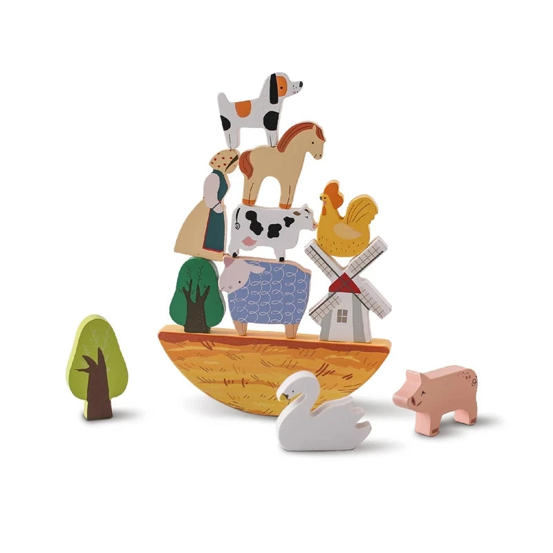Montessori Wooden Stacking Blocks Forest Houses