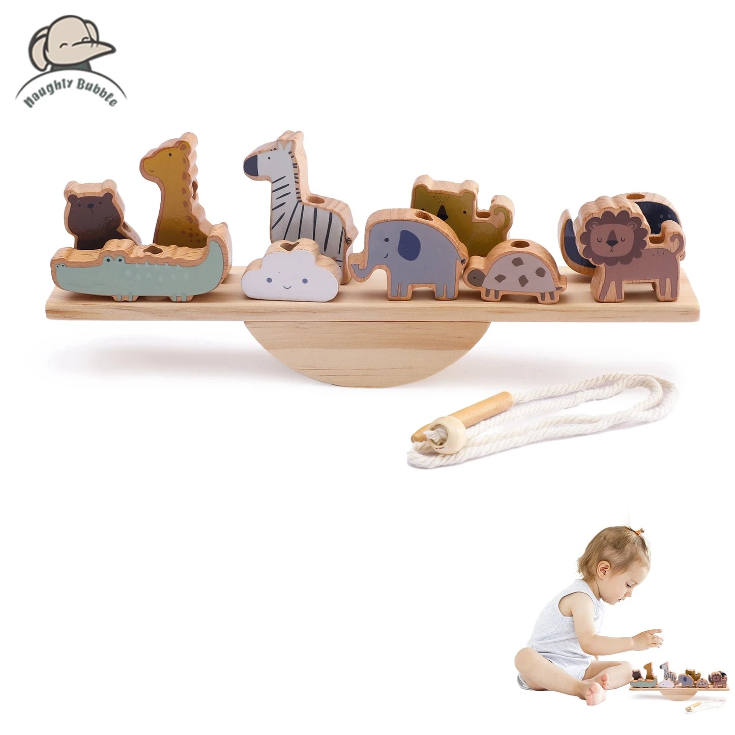 Montessori Wooden Stacking Blocks Forest Houses