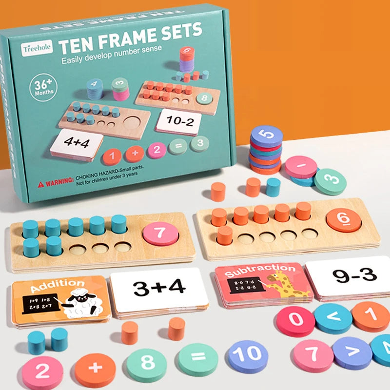 Kids Math Arithmetic Wooden Digital Decomposition Arithmetic Montessori Games Baby Early Learning Education Toys