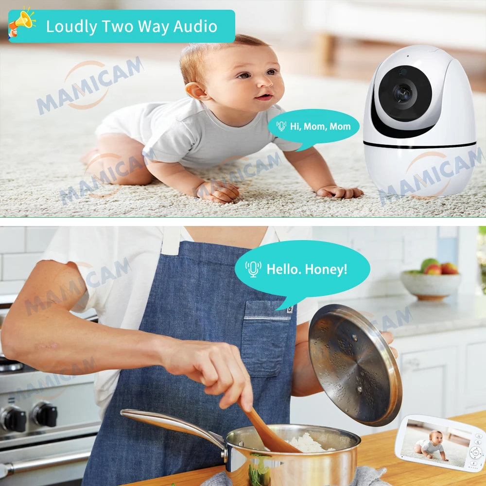 5" IPS Video Baby Monitor with PTZ