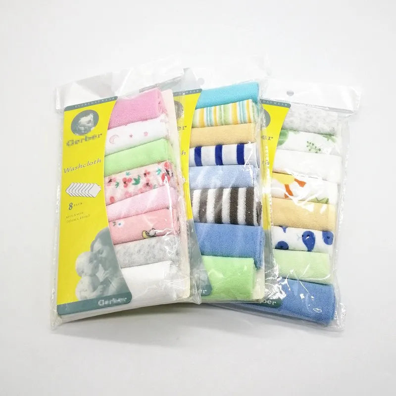 8PCS Baby Washcloth Soft Face Towels