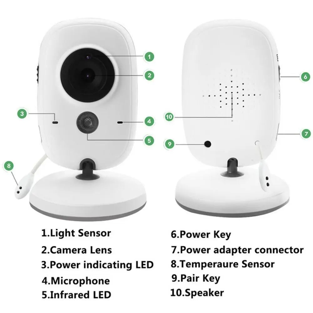 3.5 Inch Wireless Video Baby Monitor Auto Night Vision with Lullabies Baby Nanny Security Camera High Definition