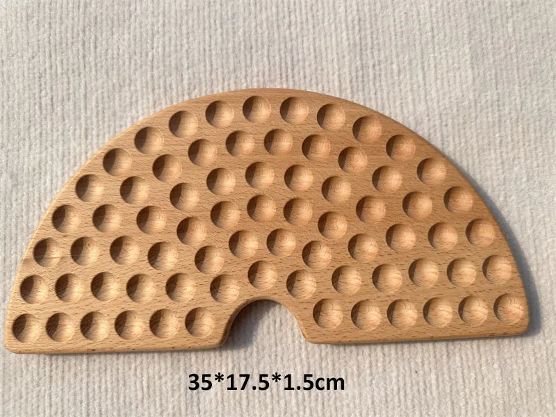 Montessori Wooden Tray with Felt Balls