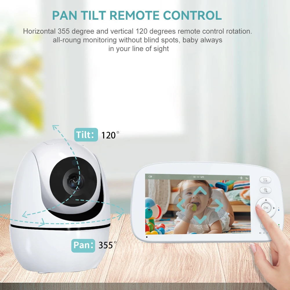5" IPS Video Baby Monitor with PTZ