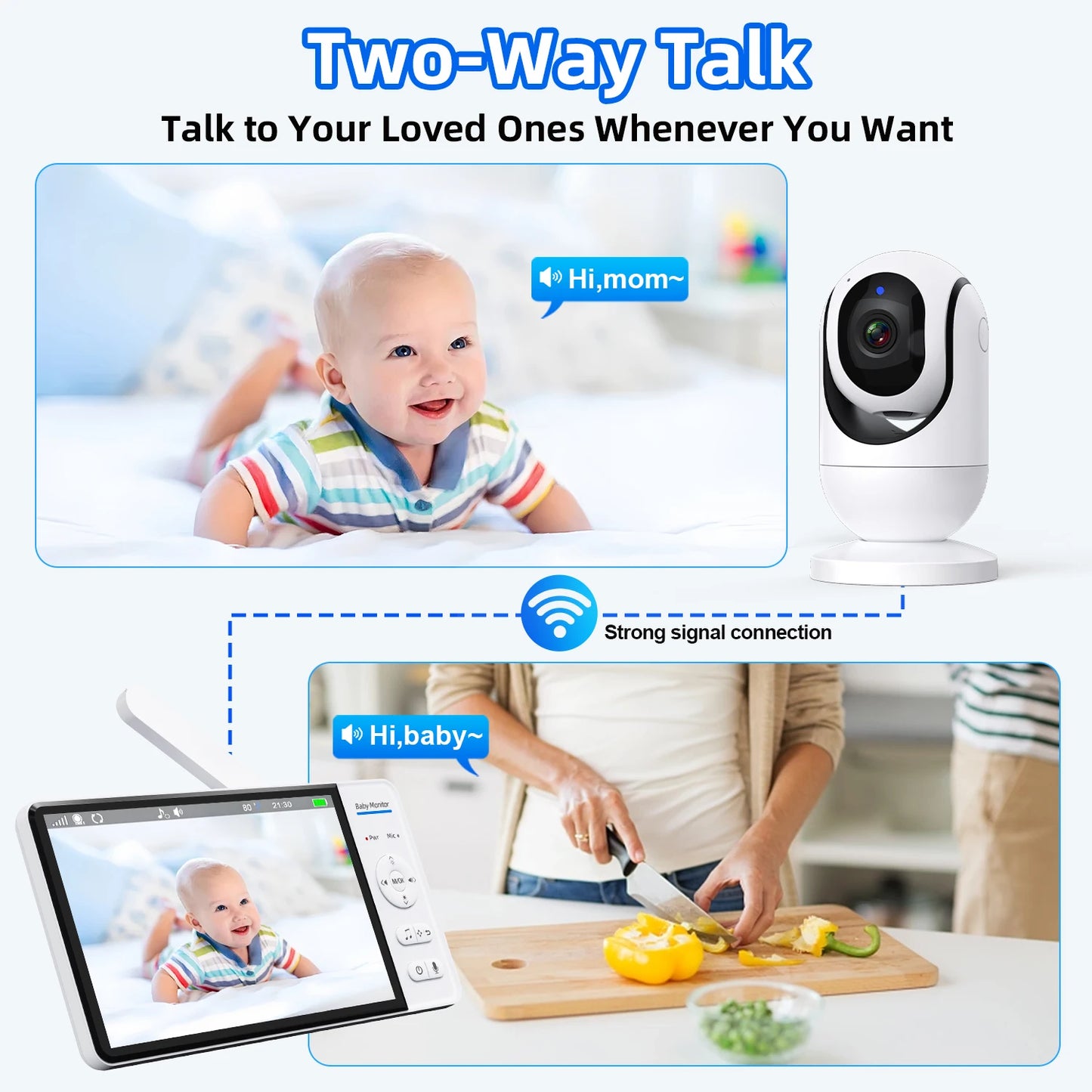 7" Screen Baby Monitor with Camera