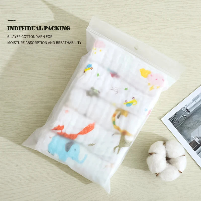 5PCS Muslin Baby Face Towels Cotton