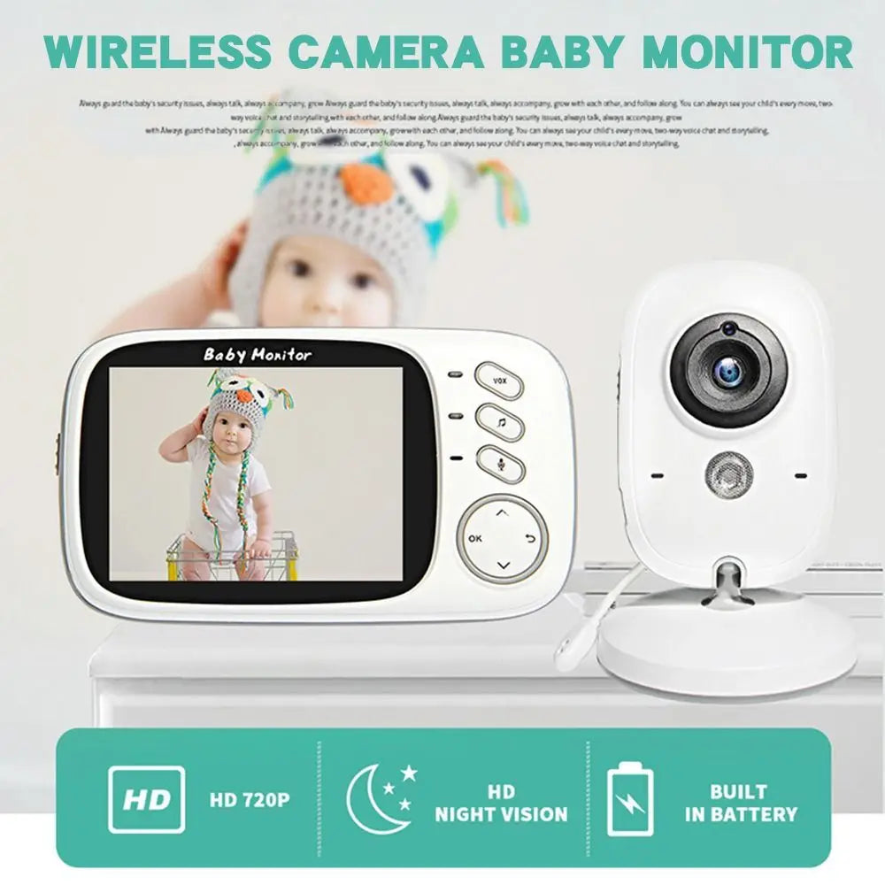 3.5 Inch Wireless Video Baby Monitor Auto Night Vision with Lullabies Baby Nanny Security Camera High Definition