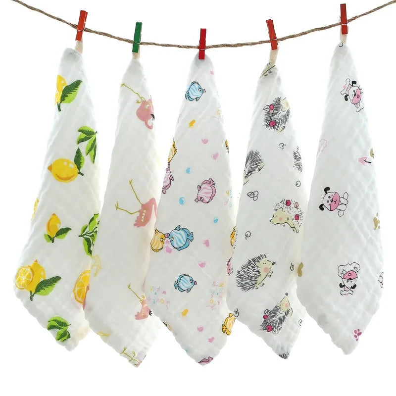 Random 5PCS Muslin Baby Towels Cotton