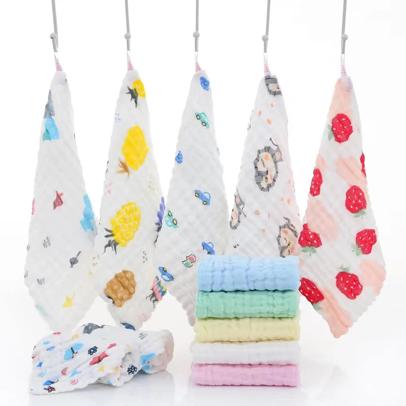 5PCS Muslin Baby Face Towels Cotton