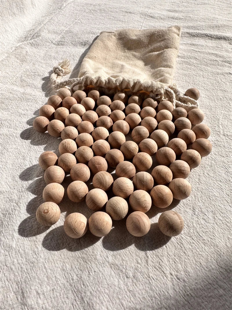 Montessori Wooden Tray with Felt Balls
