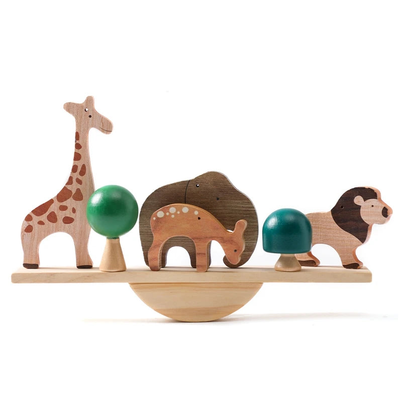 Montessori Wooden Stacking Blocks Forest Houses
