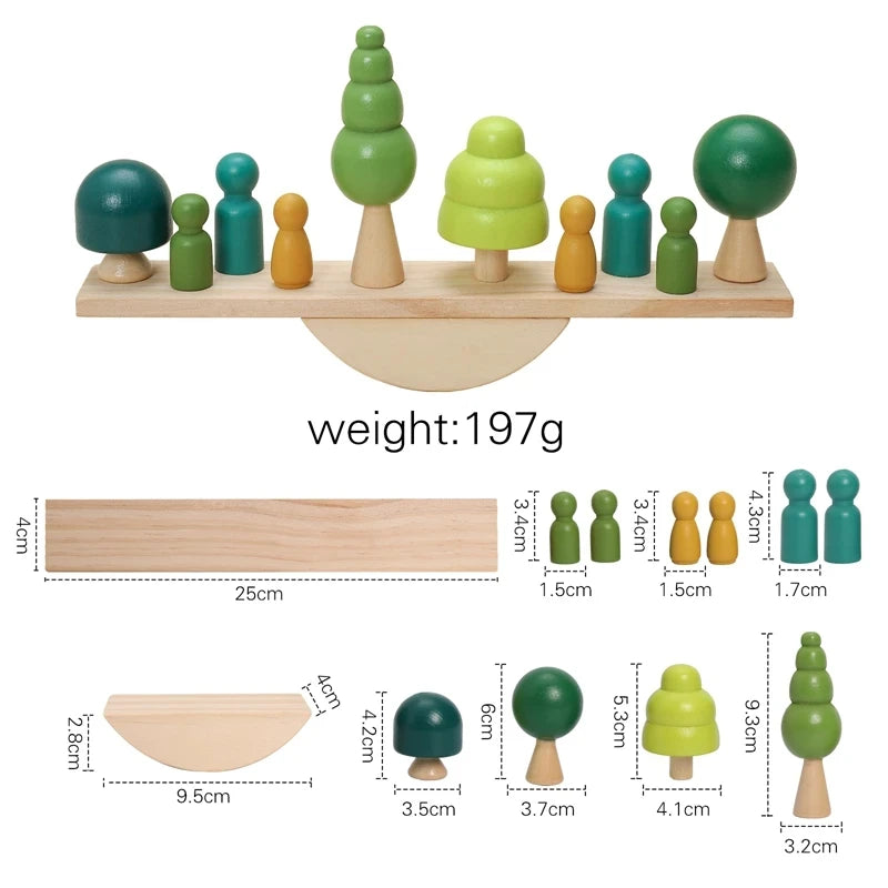 Montessori Wooden Stacking Blocks Forest Houses
