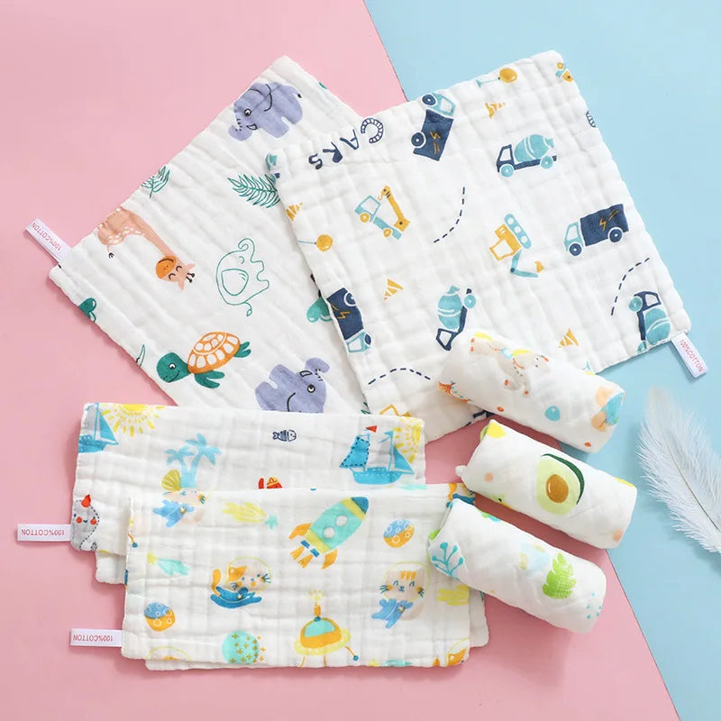 5PCS Muslin Cotton Baby Burp Towels