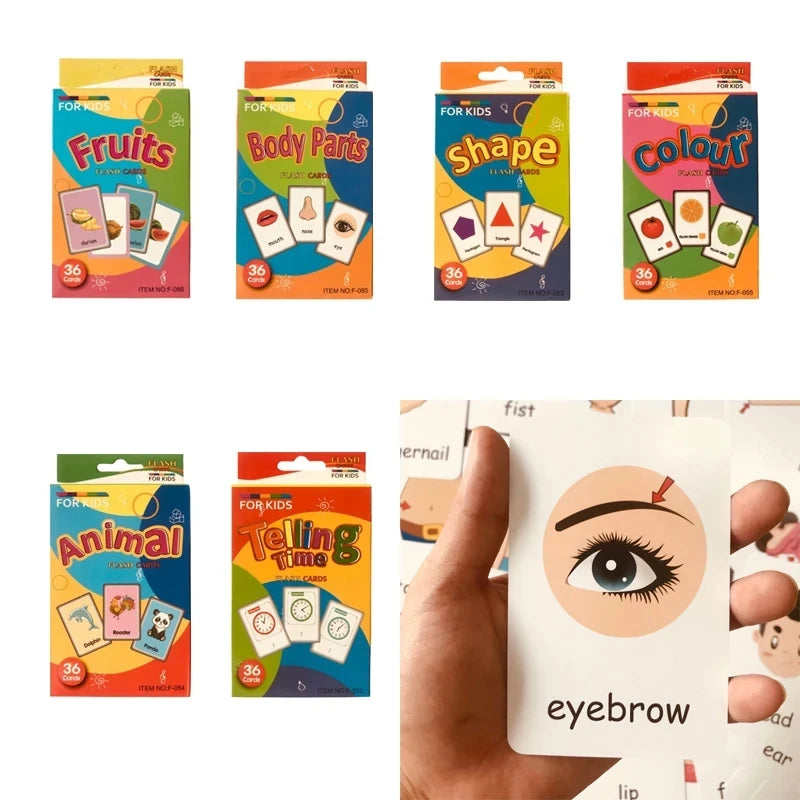 Montessori English Words Flashcards for Kids