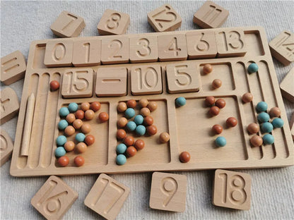 Montessori Wooden Tray with Felt Balls
