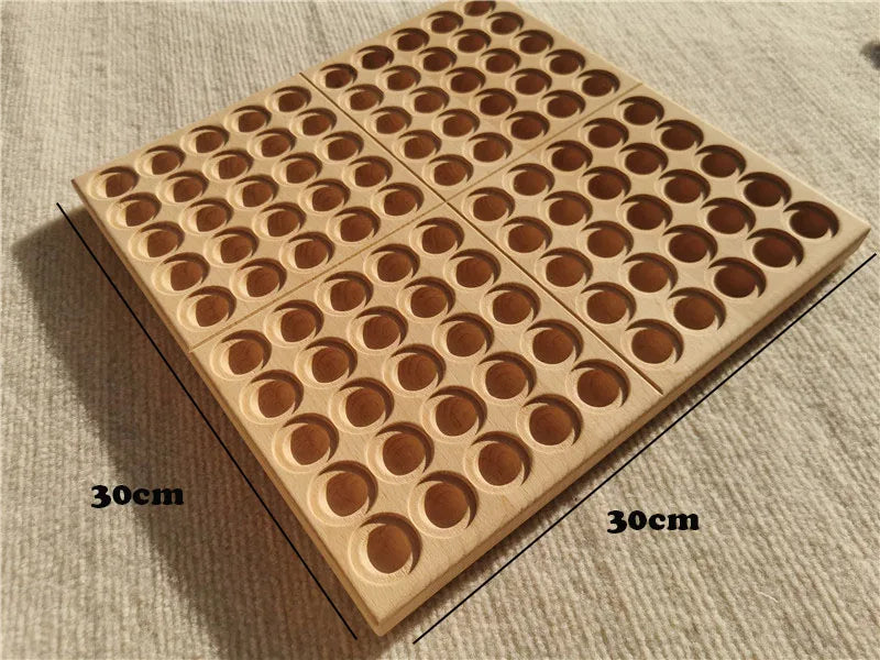 Montessori Wooden Tray with Felt Balls