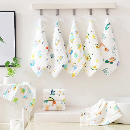 5PCS Muslin Cotton Baby Burp Towels