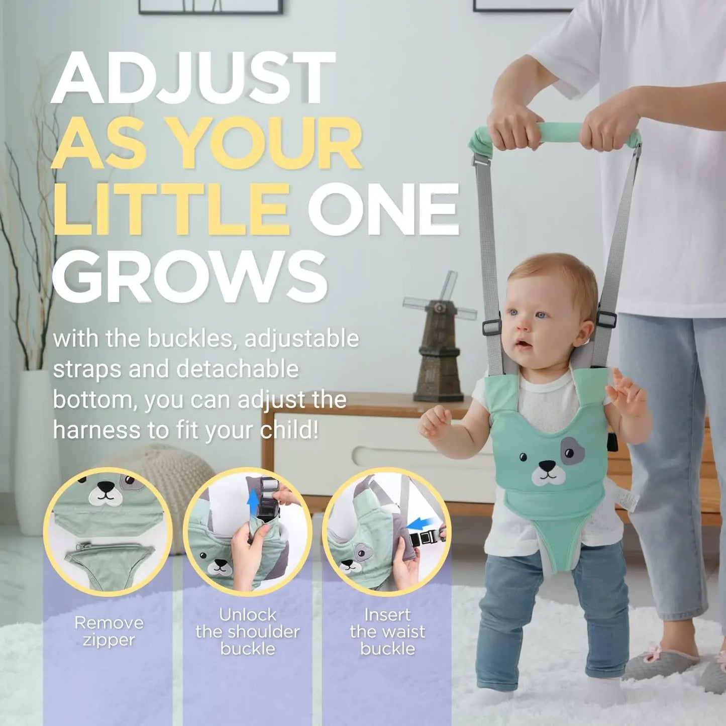 Baby walking belt - Handheld children's walking assistant - Walking assistance belt - Children's learning and walking assistance