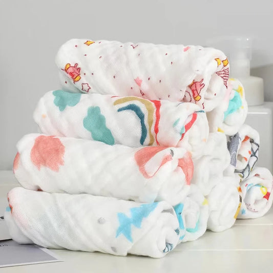 5PCS Muslin Baby Face Towels Cotton